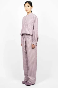 TEKLA Birkenstock 1774 Pyjama Pant Mauve Stripes| Trousers
