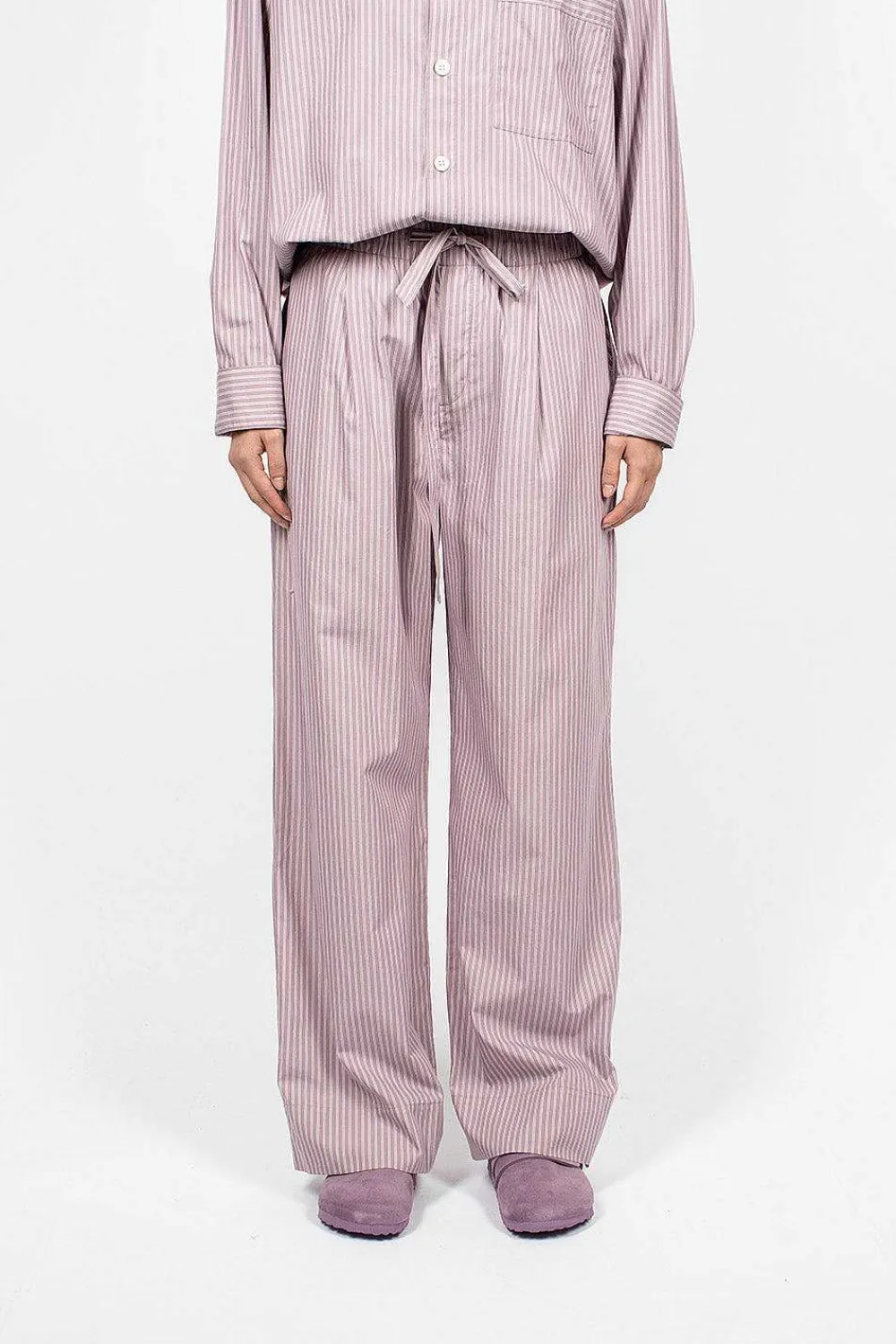 TEKLA Birkenstock 1774 Pyjama Pant Mauve Stripes| Trousers