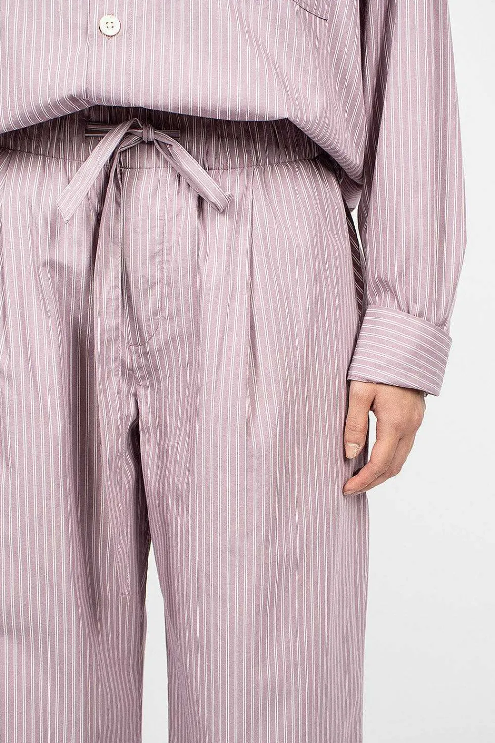 TEKLA Birkenstock 1774 Pyjama Pant Mauve Stripes| Trousers