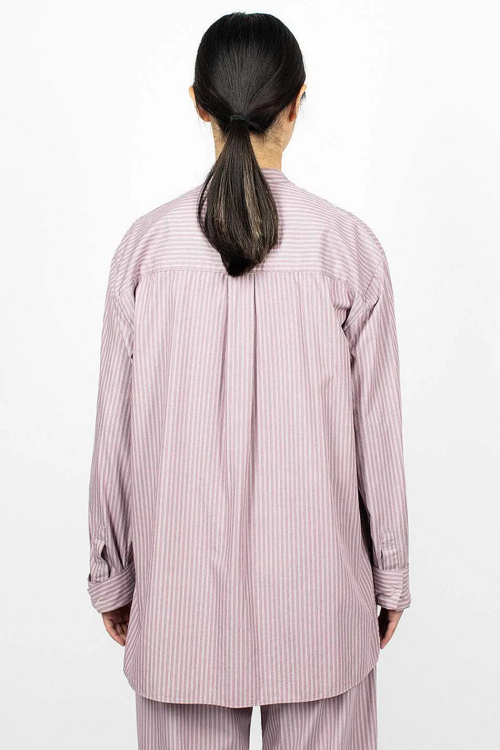 TEKLA Birkenstock 1774 Pyjama Shirt Mauve Stripes| Shirts