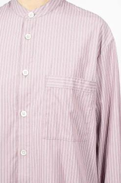 TEKLA Birkenstock 1774 Pyjama Shirt Mauve Stripes| Shirts