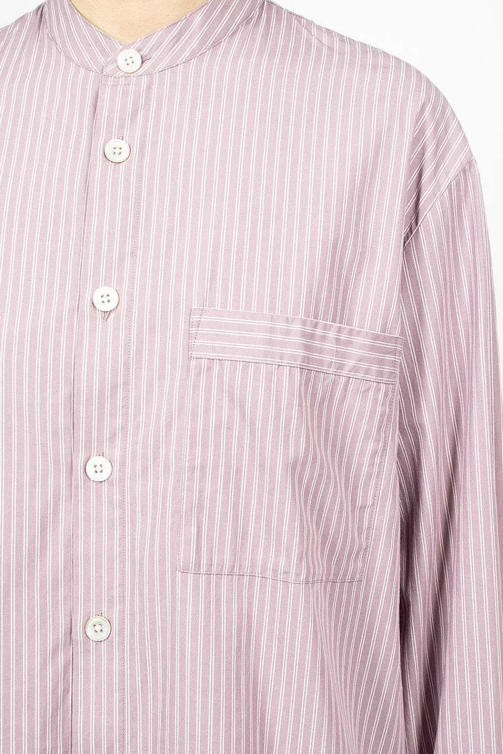 TEKLA Birkenstock 1774 Pyjama Shirt Mauve Stripes| Shirts