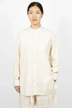 TEKLA Birkenstock 1774 Pyjama Shirt Wheat Stripes| Shirts