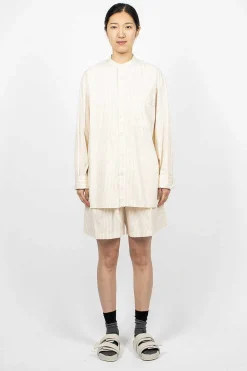 TEKLA Birkenstock 1774 Pyjama Shirt Wheat Stripes| Shirts
