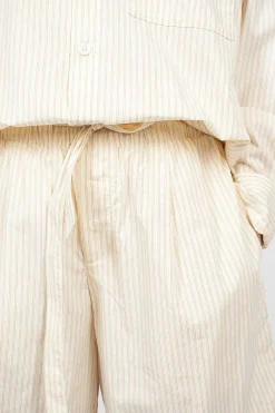 TEKLA Birkenstock 1774 Pyjama Shorts Wheat Stripes| Trousers