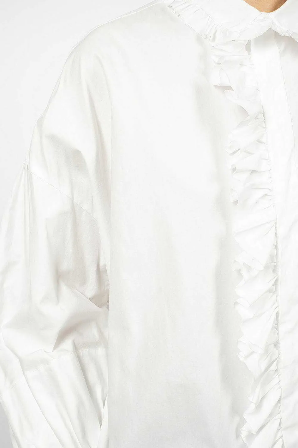 Toujours Bishop Sleeve Shirt White| Shirts