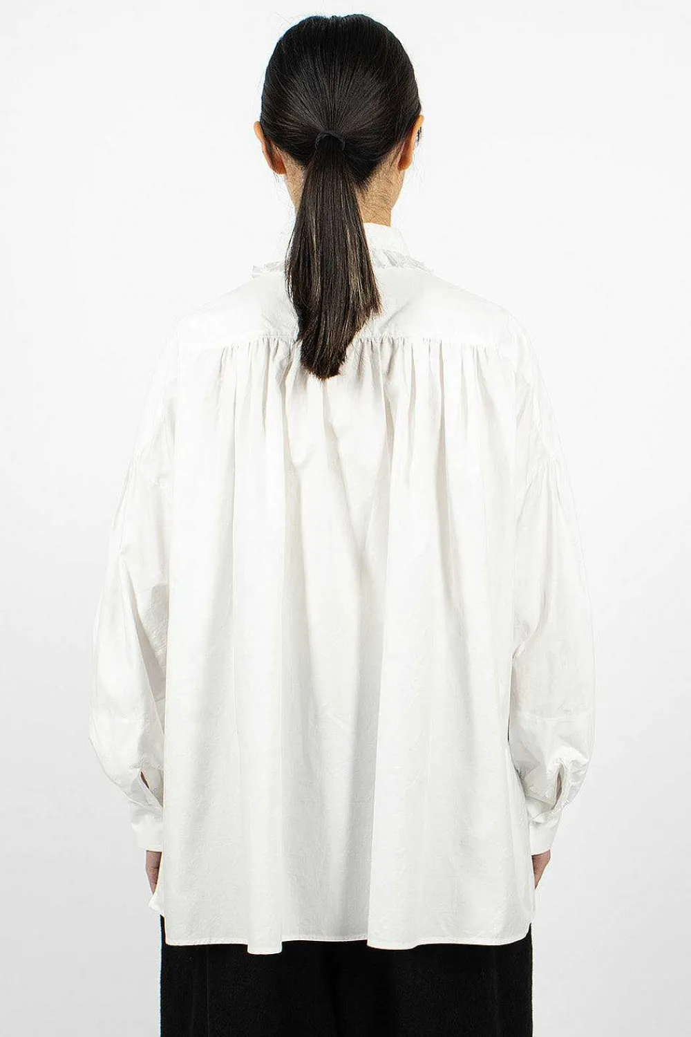 Toujours Bishop Sleeve Shirt White| Shirts