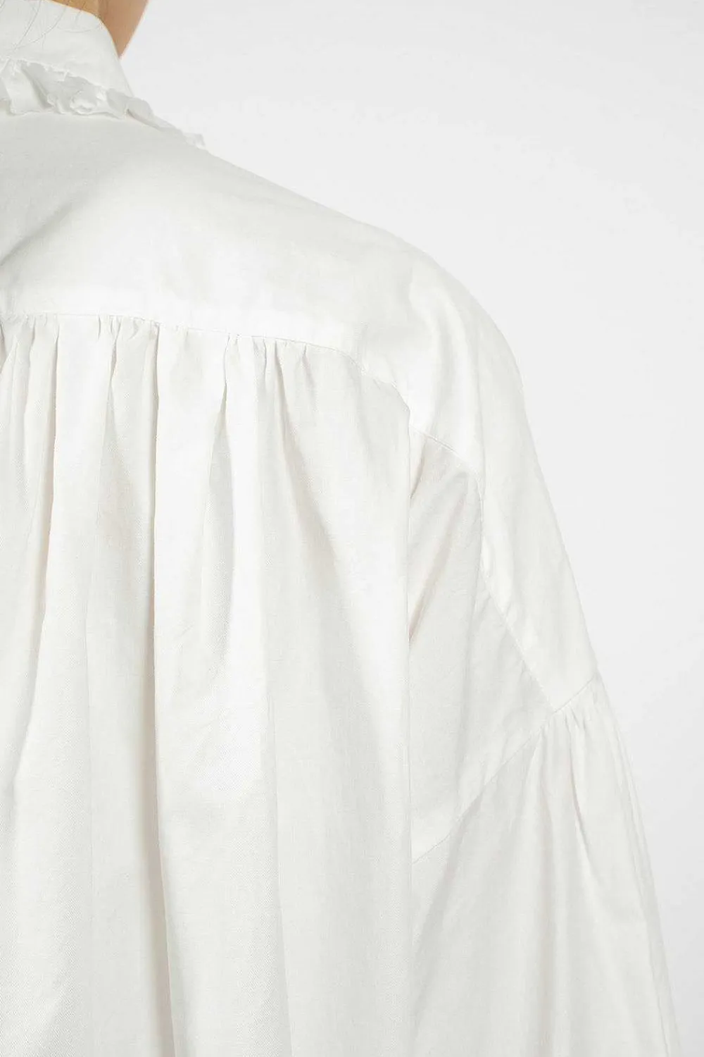 Toujours Bishop Sleeve Shirt White| Shirts