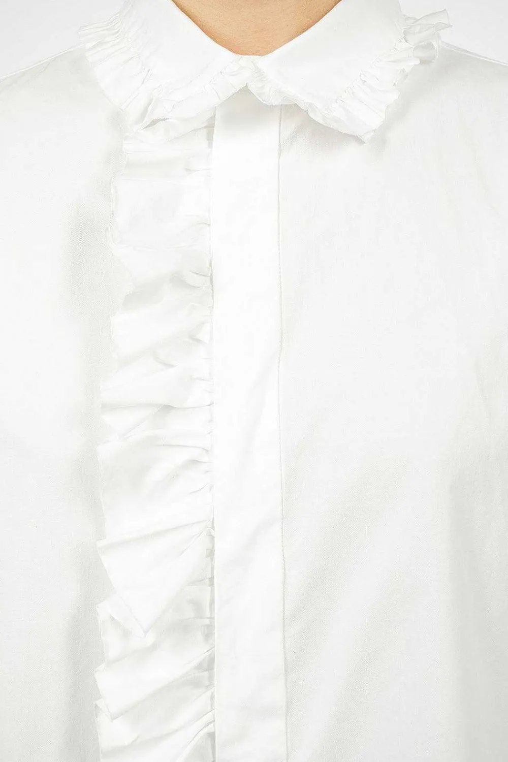 Toujours Bishop Sleeve Shirt White| Shirts