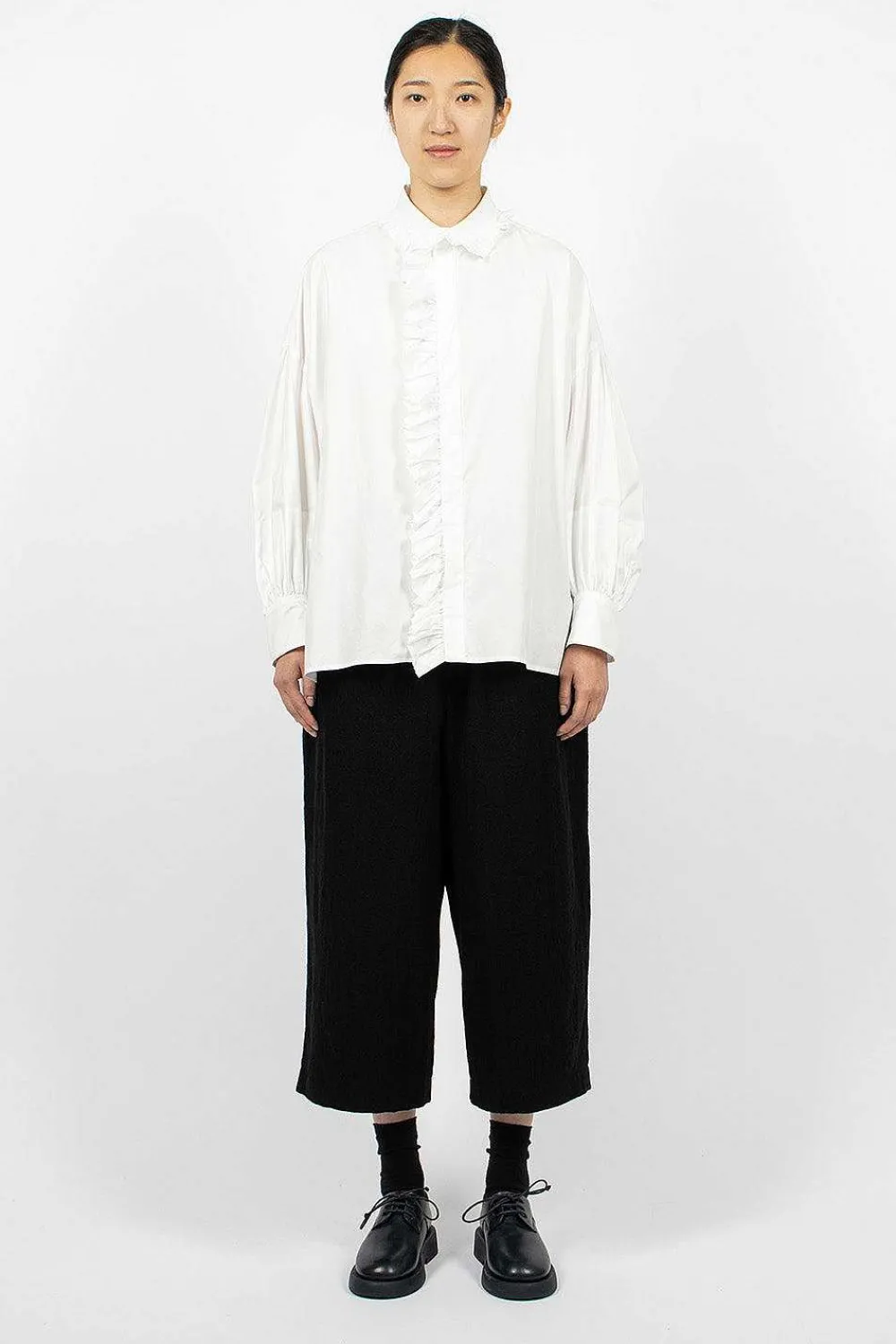 Toujours Bishop Sleeve Shirt White| Shirts