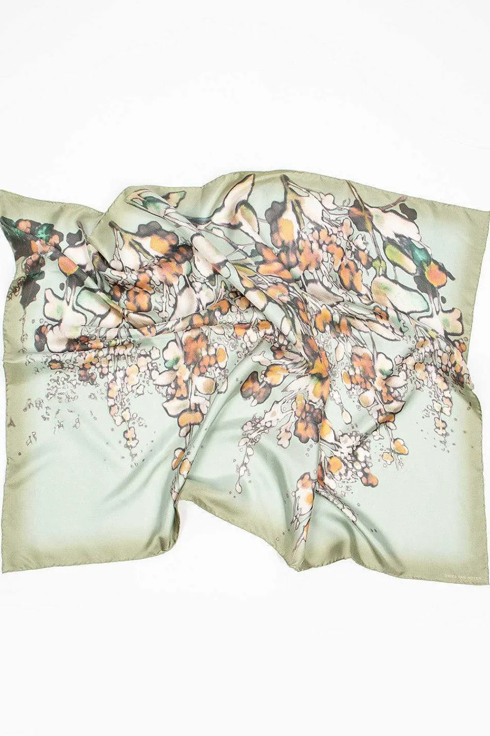 Dries Van Noten Bleached Floral Scarf Light Grey| Scarves & Gloves