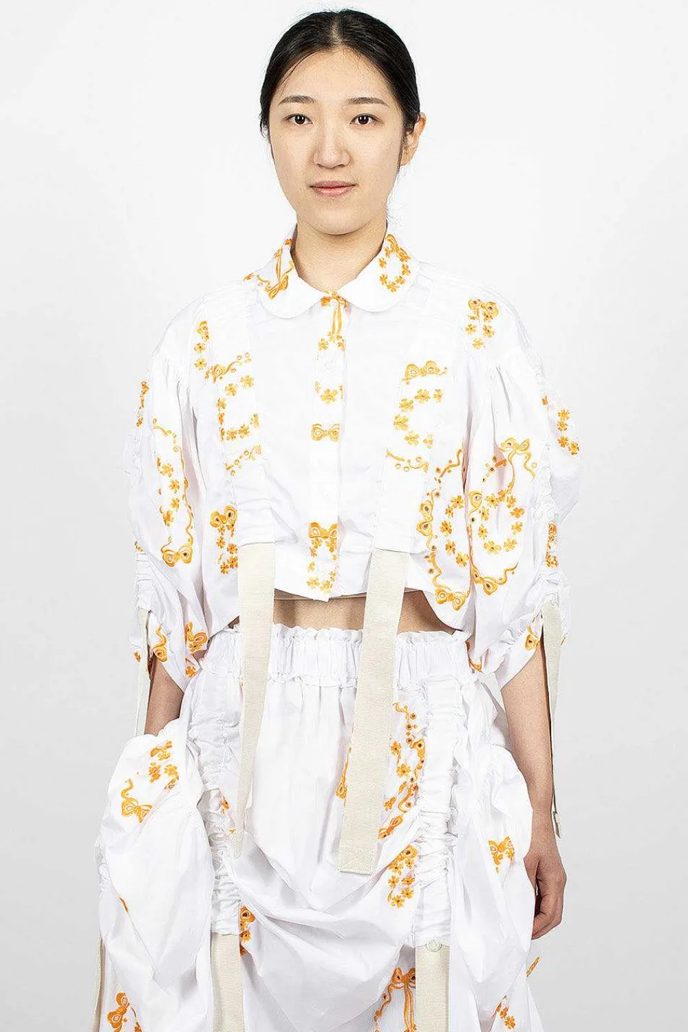 Simone Rocha Bow Wreath Slider Shirt White/Clementine| Shirts