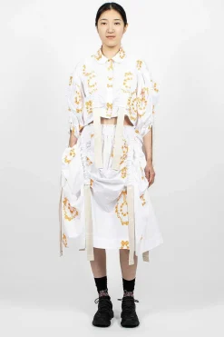 Simone Rocha Bow Wreath Slider Shirt White/Clementine| Shirts