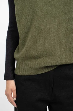 Margaret Howell Boxy Slipover Khaki| Knitwear