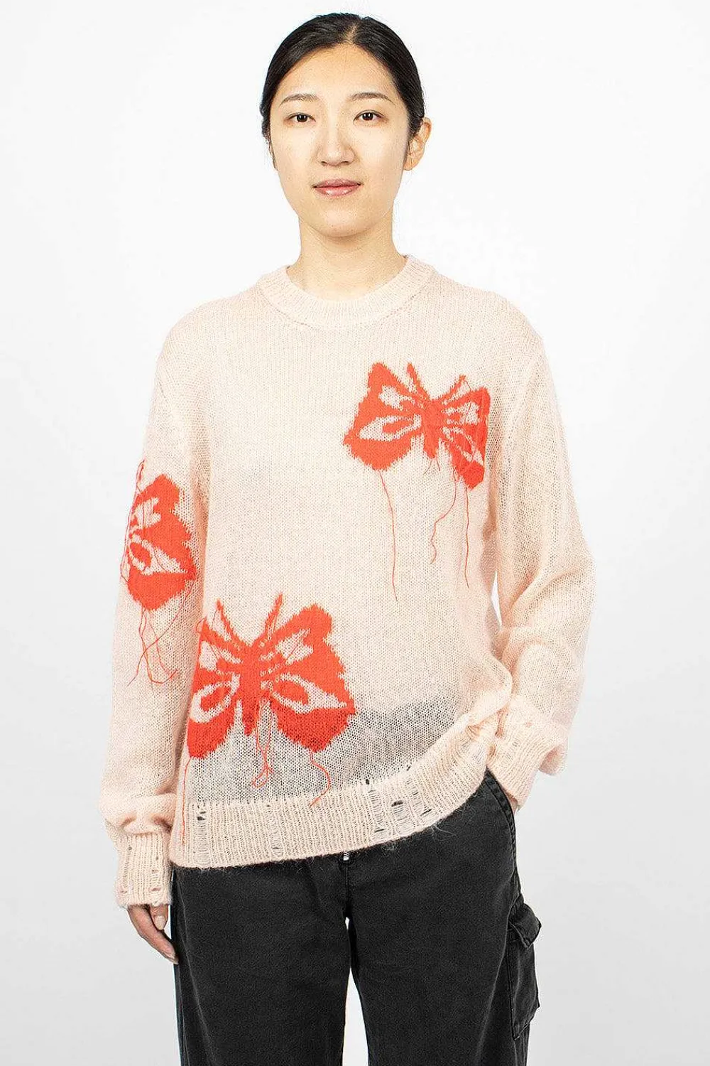 Acne Studios Butterfly Knit Jumper Pink| Knitwear