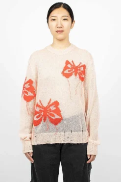 Acne Studios Butterfly Knit Jumper Pink| Knitwear