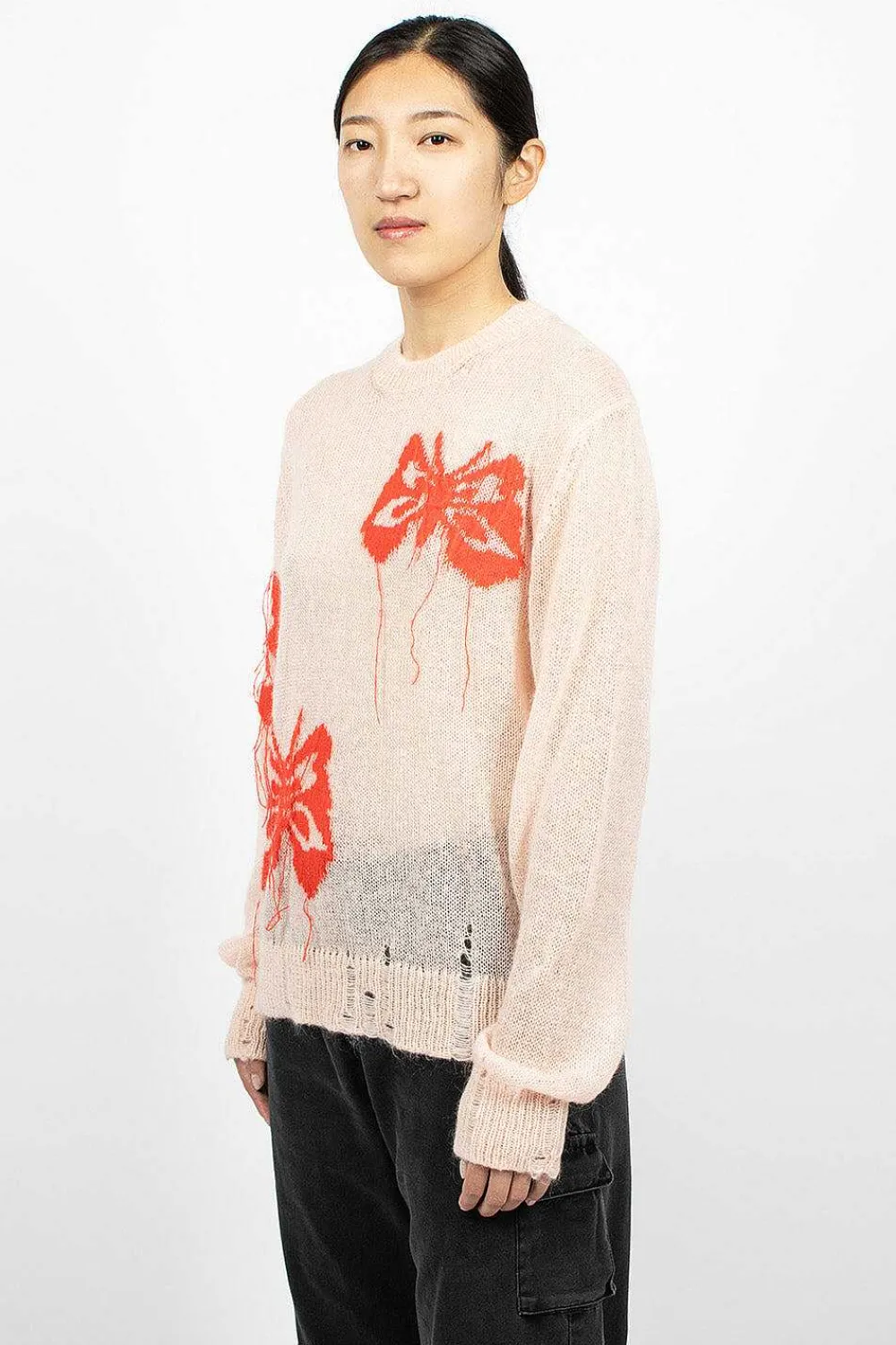 Acne Studios Butterfly Knit Jumper Pink| Knitwear