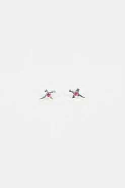 Rosa Maria C18 Cross Earrings Ruby| Earrings