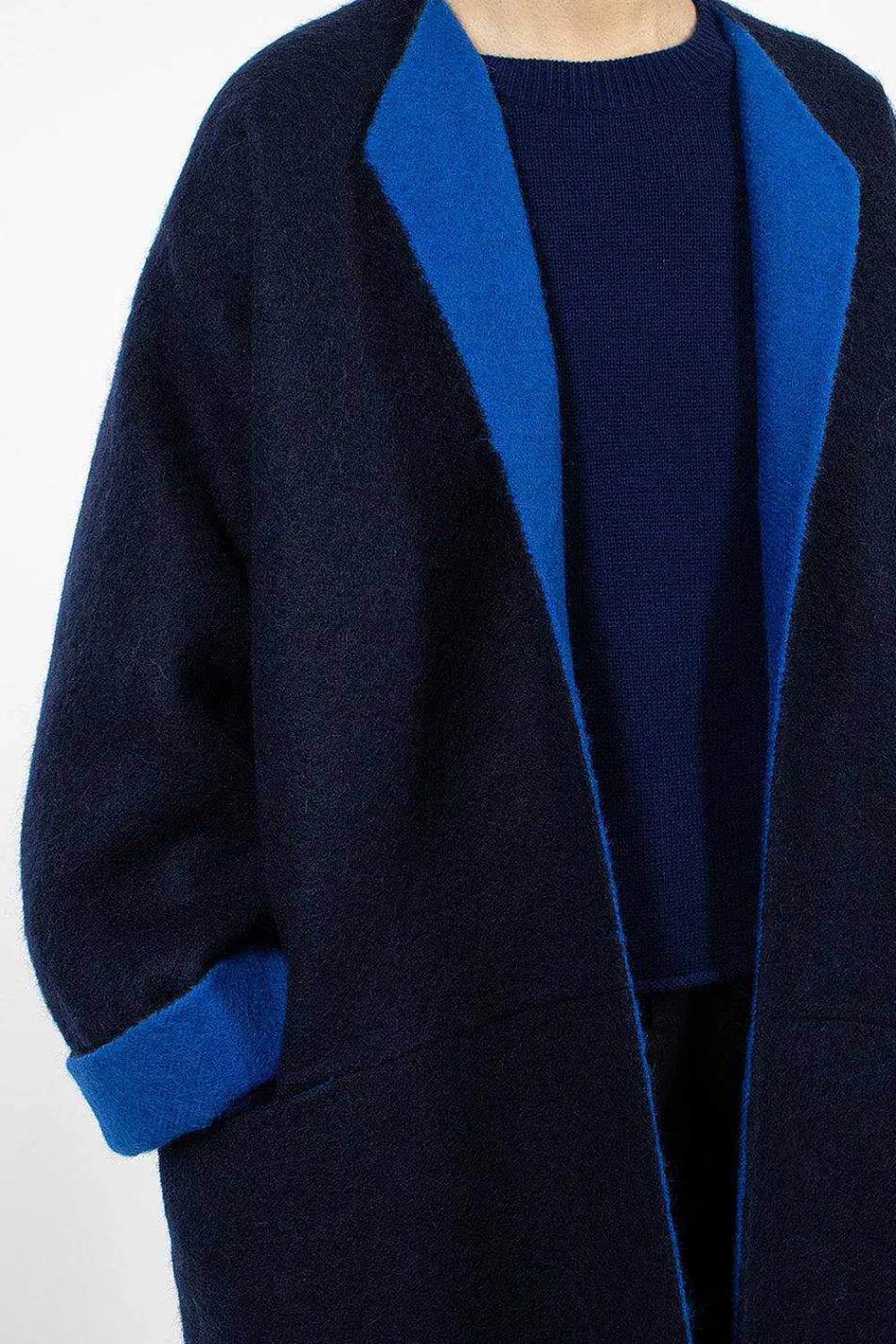 Sofie D'Hoore Cabaret Coat Navy/Royal Blue| Outerwear