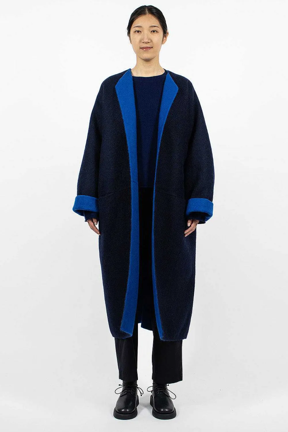 Sofie D'Hoore Cabaret Coat Navy/Royal Blue| Outerwear