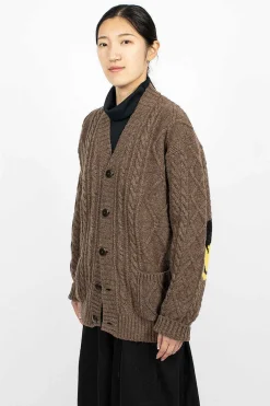 Kapital Cable Knit Cardigan Moca Brown| Outerwear