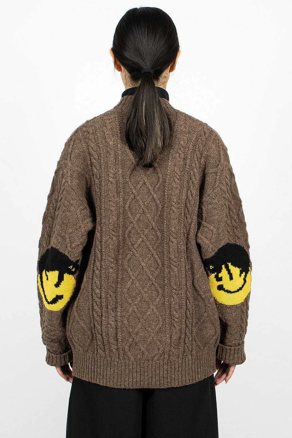 Kapital Cable Knit Cardigan Moca Brown| Knitwear