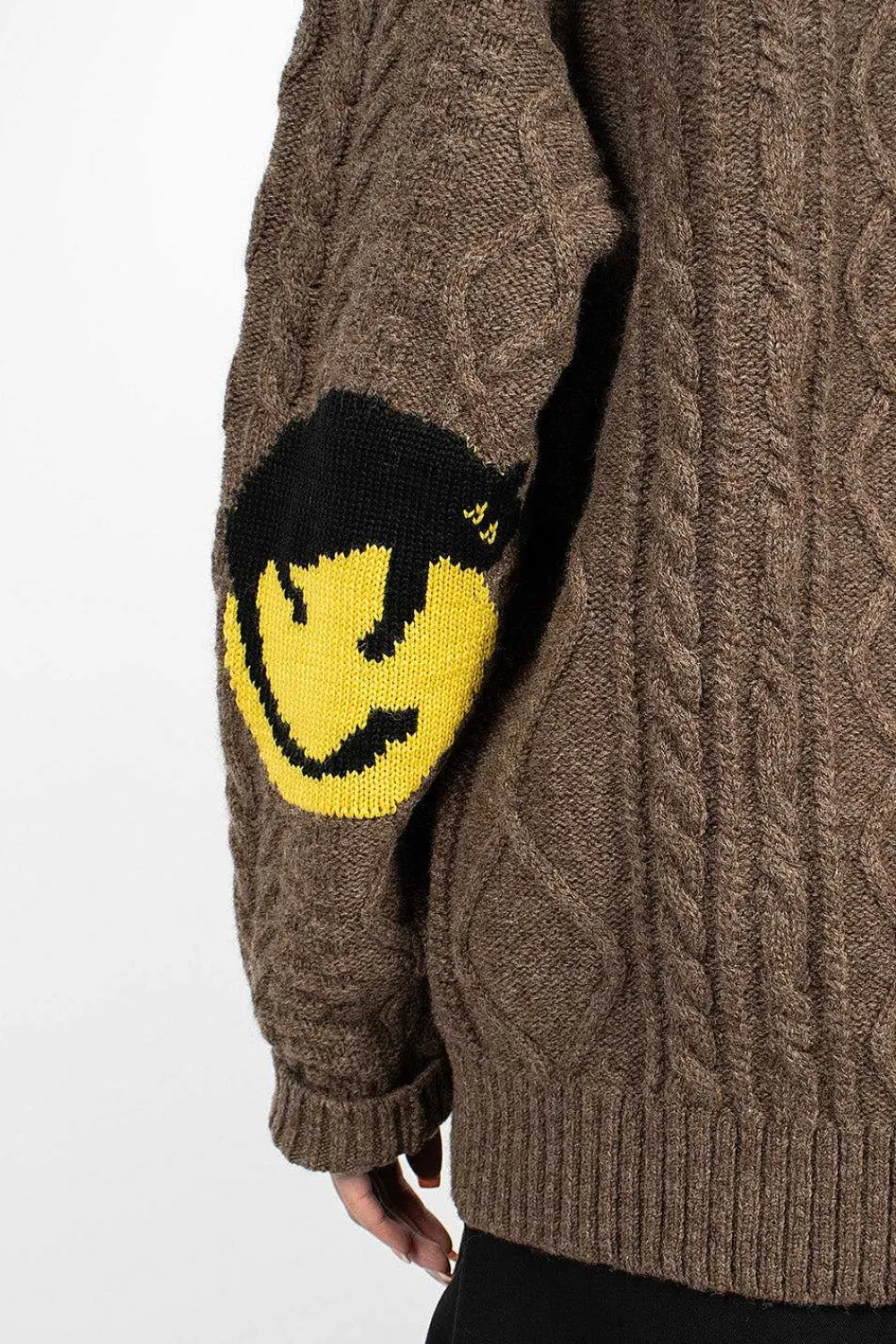 Kapital Cable Knit Cardigan Moca Brown| Knitwear