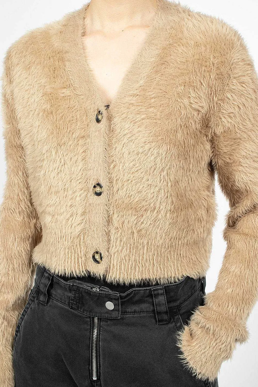 Acne Studios Cardigan Camel Brown| Outerwear