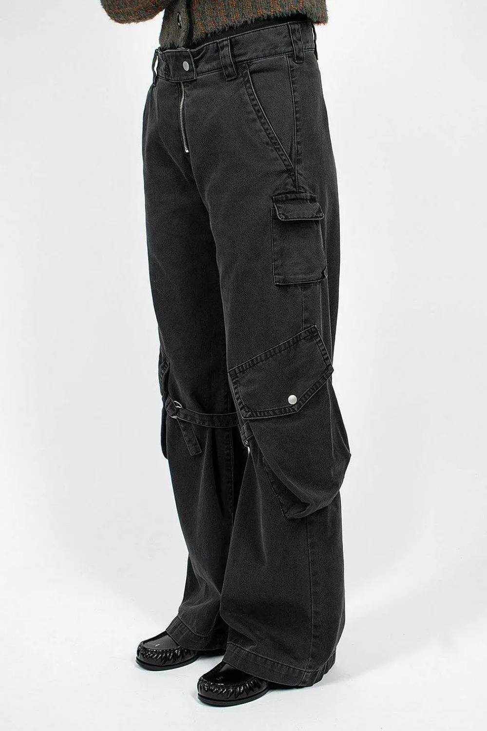 Acne Studios Cargo Trousers Washed Black| Trousers