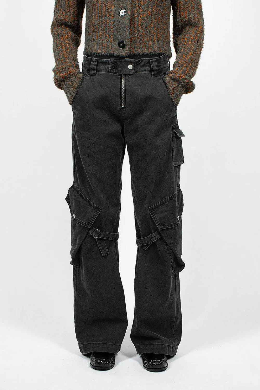 Acne Studios Cargo Trousers Washed Black| Trousers