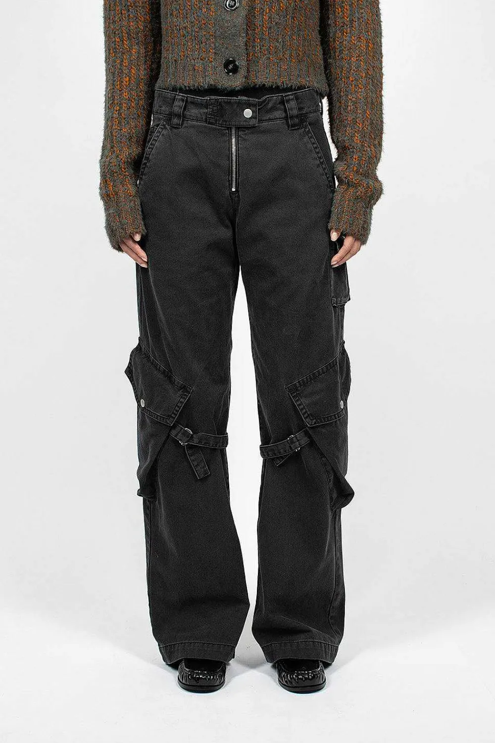 Acne Studios Cargo Trousers Washed Black| Trousers
