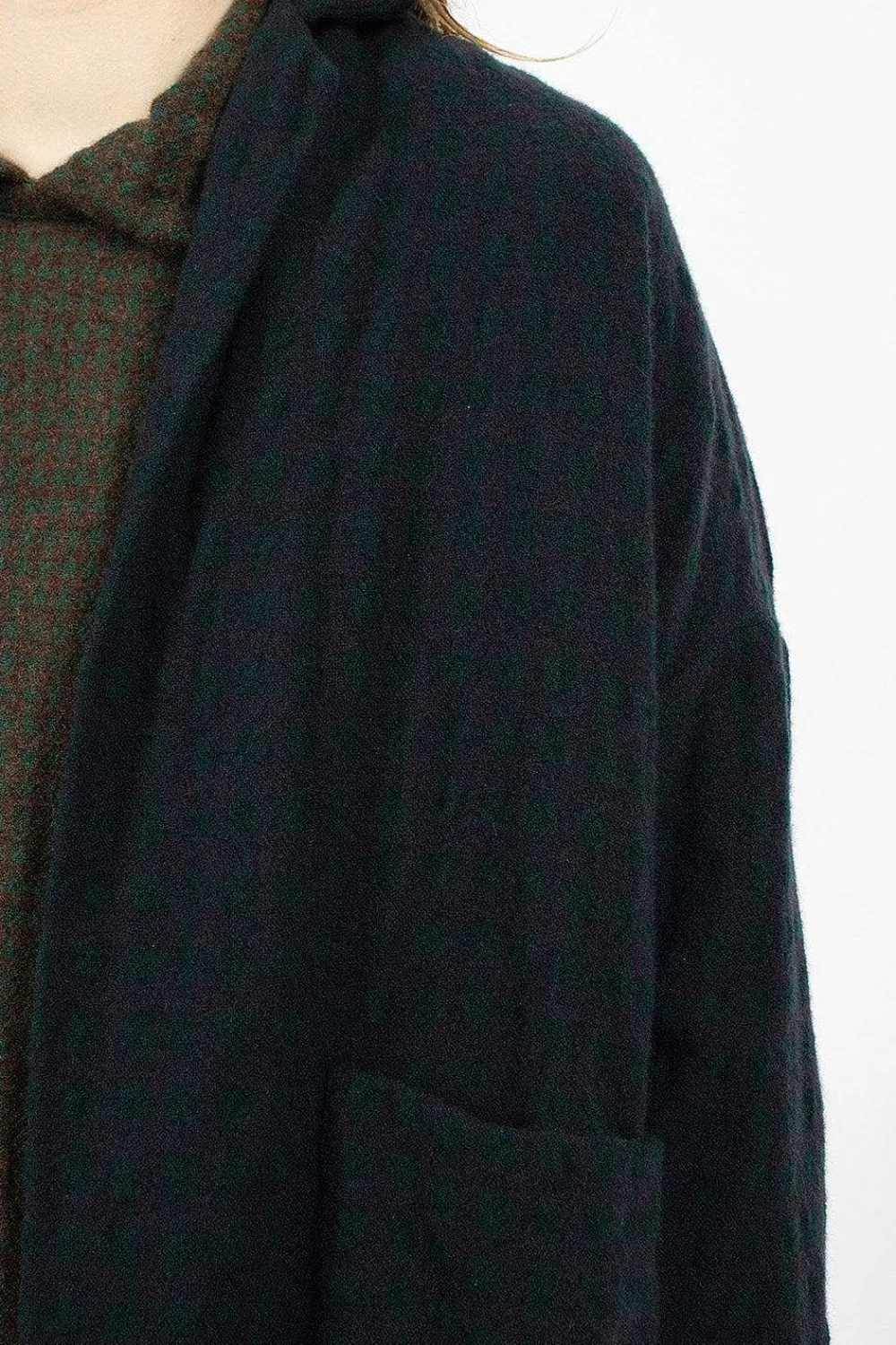 Daniela Gregis Cashmere Jacket Green Blue Check| Outerwear