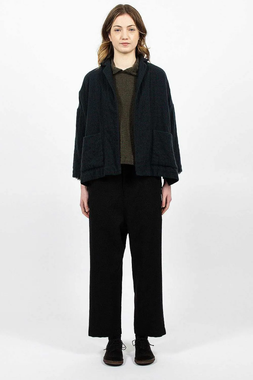 Daniela Gregis Cashmere Jacket Green Blue Check| Outerwear