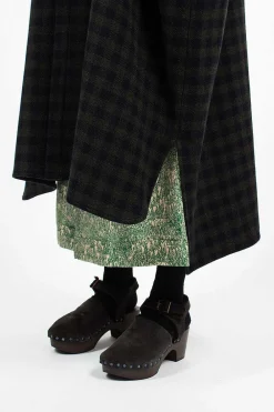 Daniela Gregis Check Wool Coat Blue Green| Outerwear