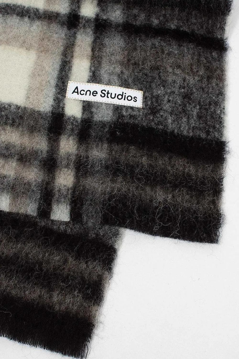 Acne Studios Checked Alpaca Scarf Black/Grey| Scarves & Gloves