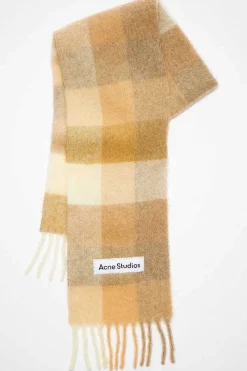 Acne Studios Checked Scarf White/Beige| Scarves & Gloves
