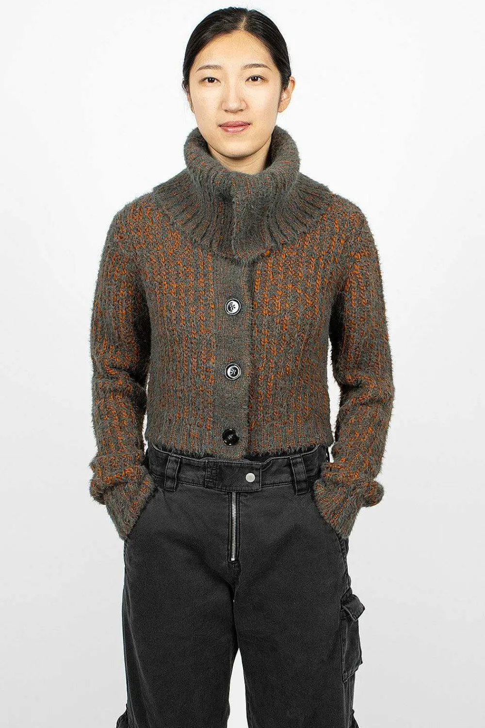 Acne Studios Chunky Cardigan Rust/Multi| Outerwear