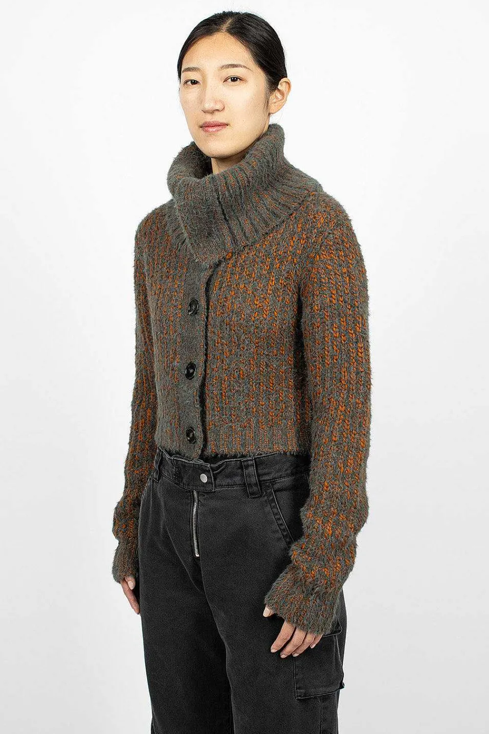 Acne Studios Chunky Cardigan Rust/Multi| Outerwear