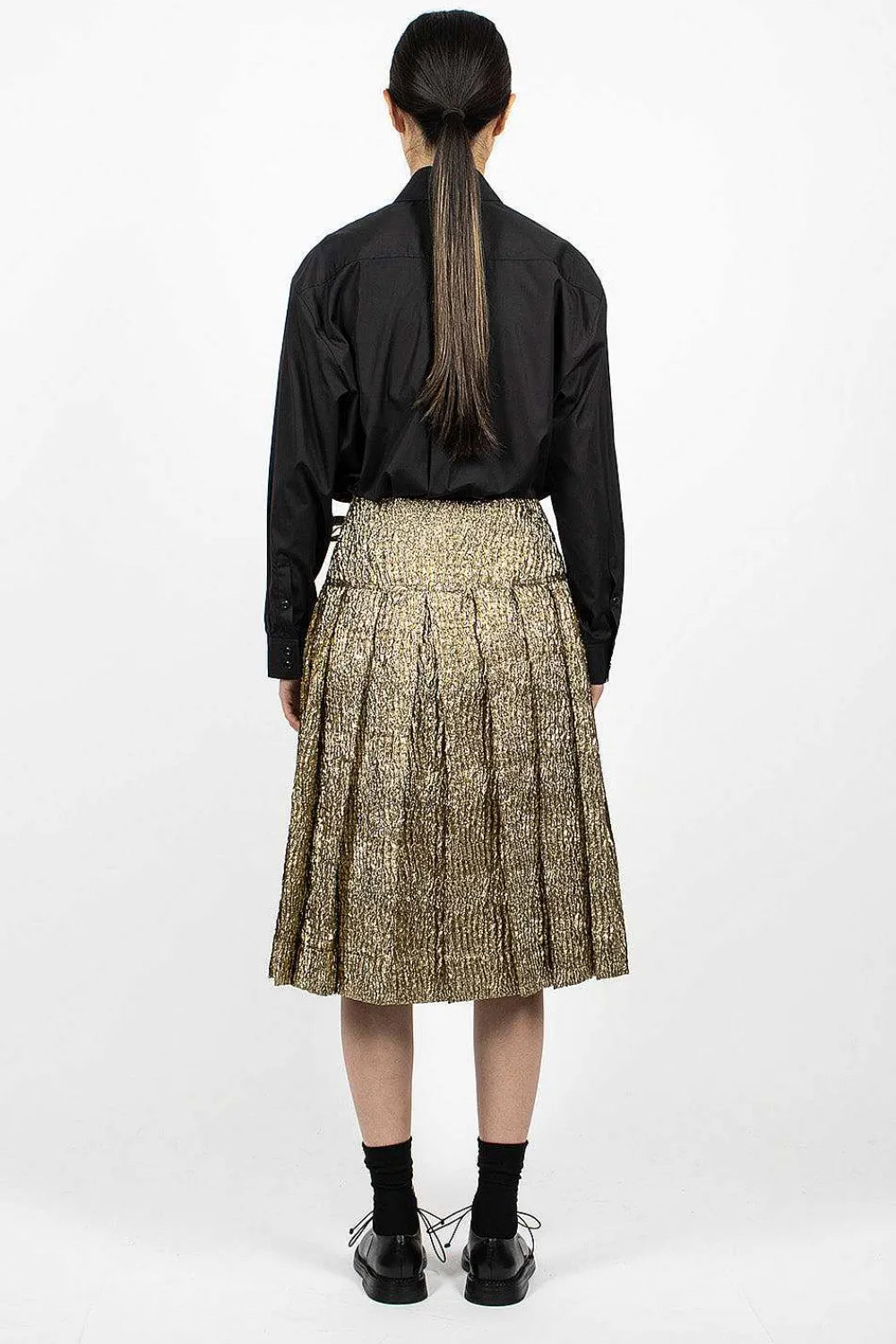 Simone Rocha Cloque Kilt Gold| Skirts