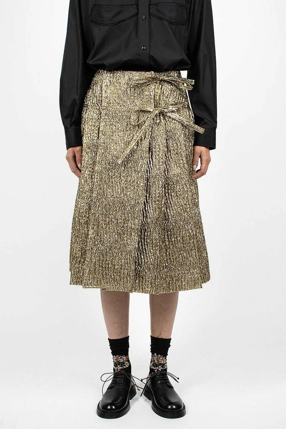 Simone Rocha Cloque Kilt Gold| Skirts