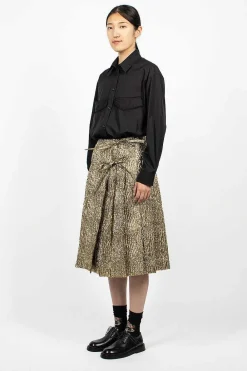 Simone Rocha Cloque Kilt Gold| Skirts