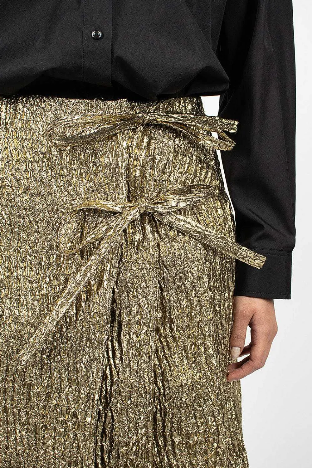 Simone Rocha Cloque Kilt Gold| Skirts