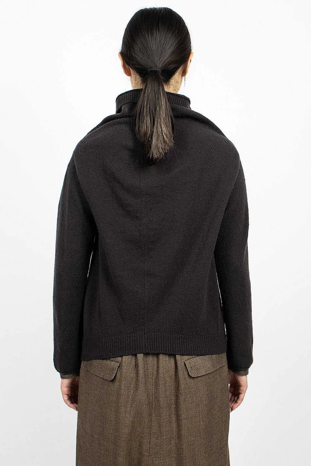 Vlas Blomme Cocoon Cardigan Brown/Black| Knitwear