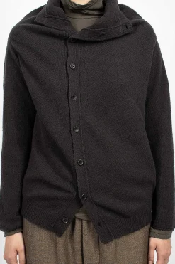 Vlas Blomme Cocoon Cardigan Brown/Black| Knitwear
