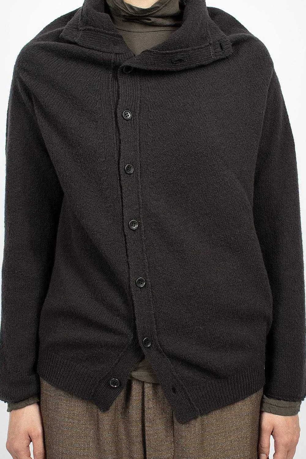Vlas Blomme Cocoon Cardigan Brown/Black| Knitwear