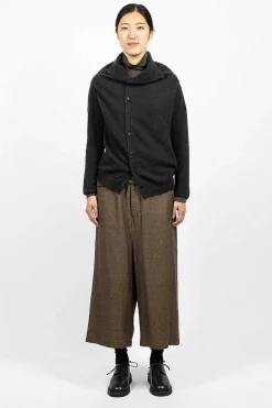 Vlas Blomme Cocoon Cardigan Brown/Black| Outerwear