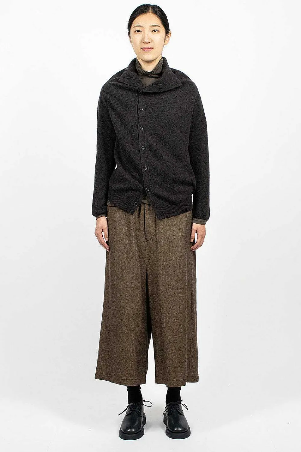 Vlas Blomme Cocoon Cardigan Brown/Black| Outerwear