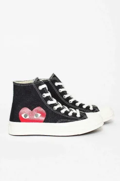 Comme Des Garçons PLAY Comme Des Garcons Play X Chuck Taylors 1970's Hi Ox Black| Boots