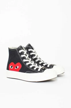 Comme Des Garçons PLAY Comme Des Garcons Play X Chuck Taylors 1970's Hi Ox Black| Sneakers