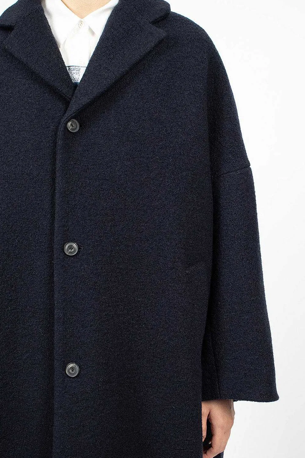 École de Curiosités Coper Coat Dark Navy| Outerwear